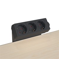 EcoDesk, Uttagslist 3 El, 1.5 m Svart/Svart